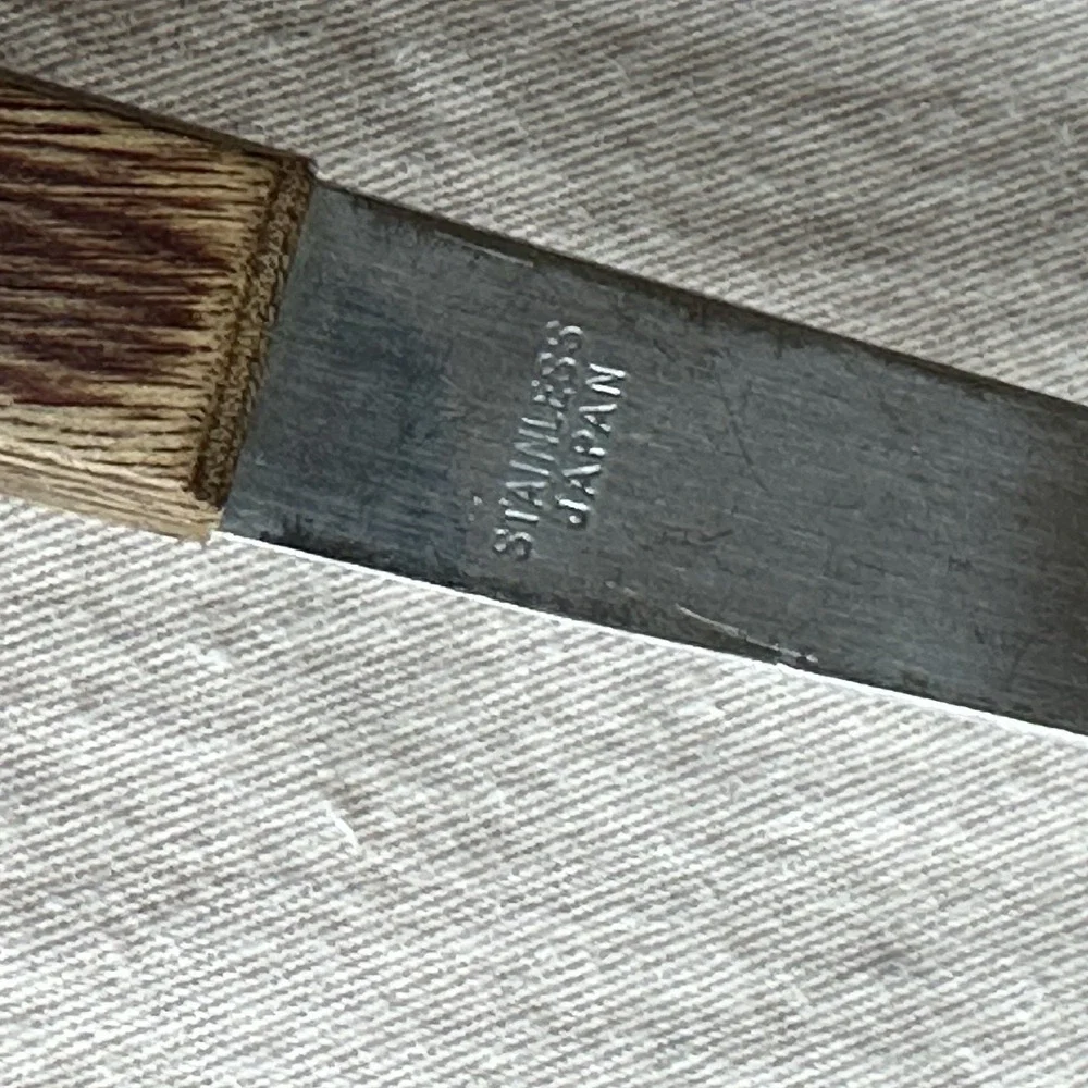 Vintage Unbranded Slotted Spoon Stainless-riveted Wood Handle & Ladle‎ Japan